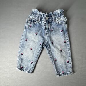 babyGap Disney Minnie Mouse Just Like Mom Paper Bag Denim Jeans Size 12-18 Mo